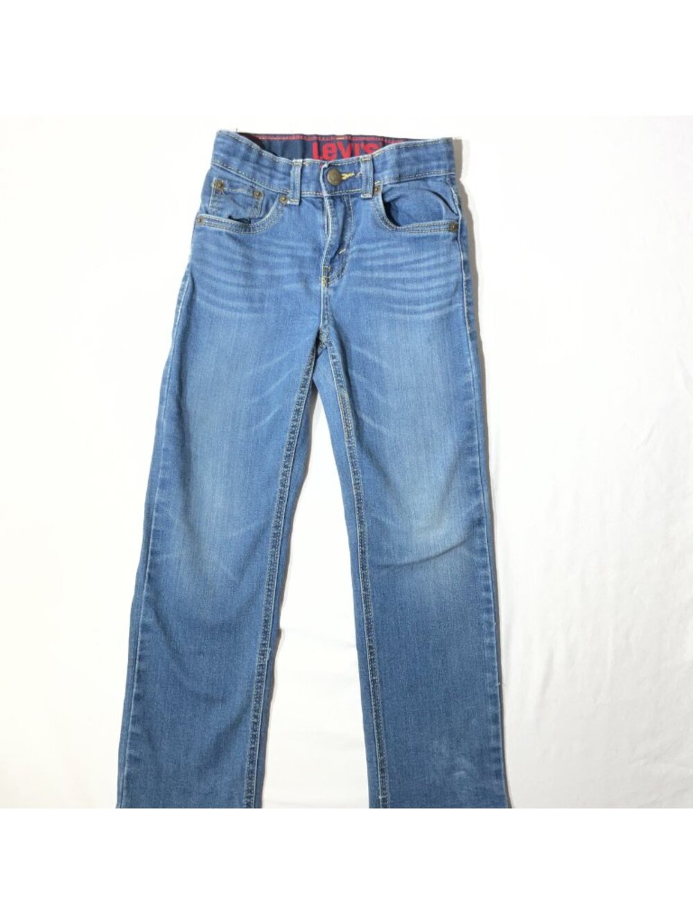 Levis Kids 514 Slim Straight Adjustable Waist Blue Denim Jeans 6-7 Years
